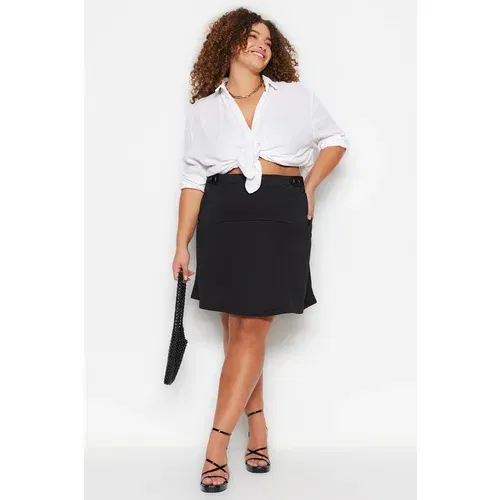 Trendyol Curve Plus Size Skirt - Black - Mini