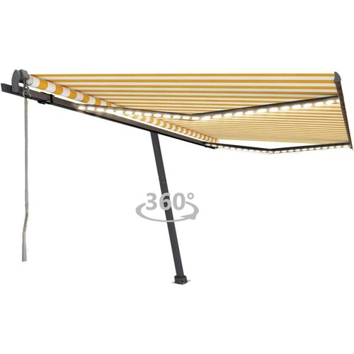  Avtomatska tenda LED + senzor 450x300 cm rumena/bela, (20728891) Cene