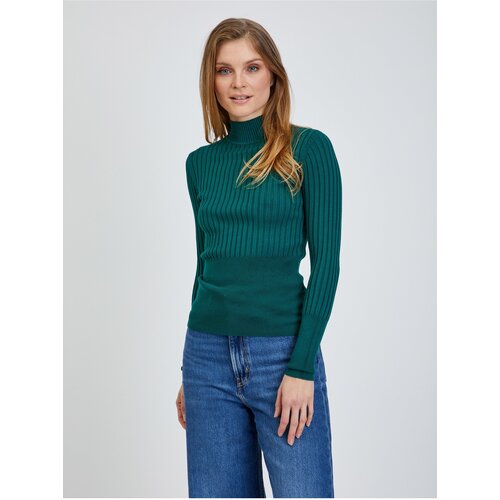 Orsay Green Ribbed Sweater - Women Cene