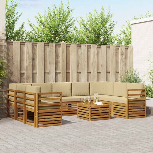  Set vanjskih sofa 10 kom. Bijela i bež Poliester Cene