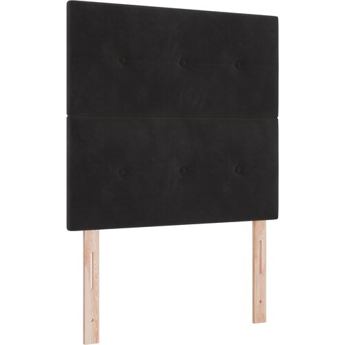 vidaXL Box Spring postelja z vzmetnico in LED Črna 100x200 cm Žamet Cene