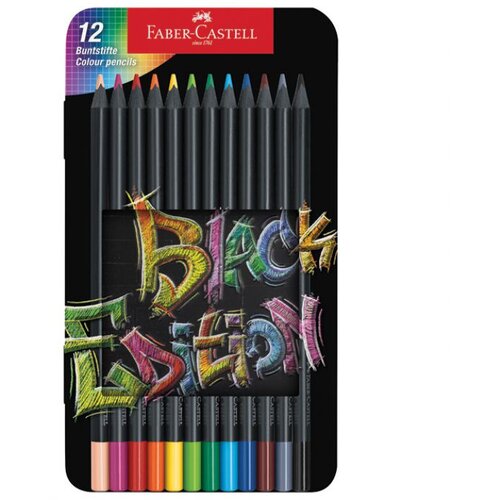  BOJE DRVENE 12BOJA METALNA KUTIJA BLACK EDITION FABER-CASTELL 116413 Cene