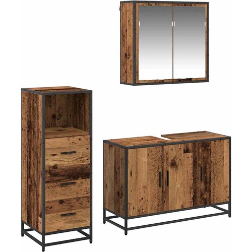 vidaXL set namještaja za kupaonicu 3 pcs staro drvo 90 x 33 x 60 cm Cijene