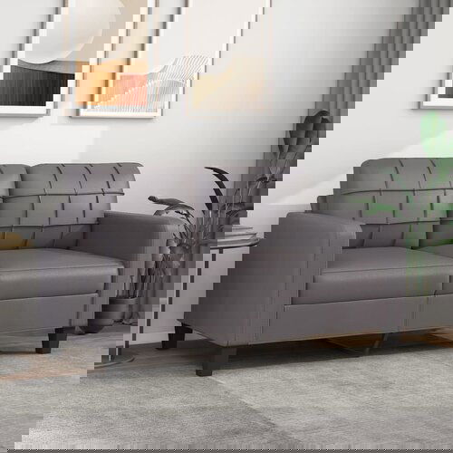 vidaXL dvosed siv 140 cm umetno usnje Cene