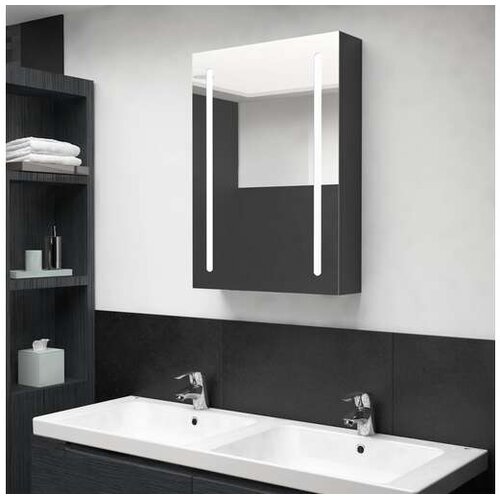  Kupaonski ormarić s ogledalom sjajni crni 50 x 13 x 70 cm Cijene