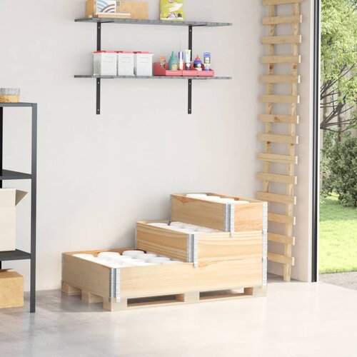 VidaXL Paletni okvir 3-nadstropni 120x80 cm trdna borovina Slike
