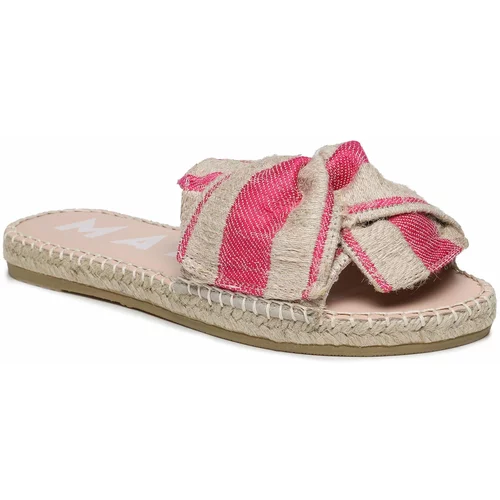 Manebi Espadrile Sandals With Knot G 4.5 JK Bold Pink Stripes On Natural
