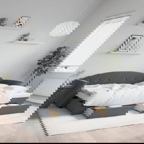 vidaXL Izvlečna dnevna postelja s predali temno siva 90x190 cm žamet Cene