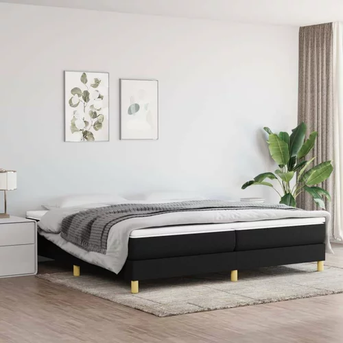  Box spring postelja z vzmetnico črn 200x200 cm blago, (20726466)