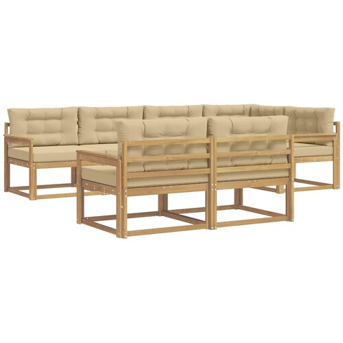 vidaXL Zunanja garnitura za sedenje 6 pcs Bela in bež Poliester, (5000282476) Cene