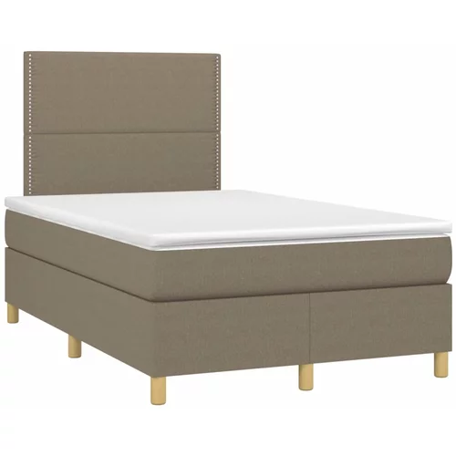 vidaXL Box spring postelja z vzmetnico taupe 120x190 cm blago, (21112130)