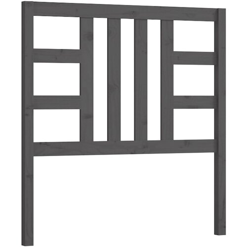 Maison Chic posteljno vzglavje - vzglavna omarica - nočna omarica sivo 106x4x100 cm trdna borovina, (21705579) Slike
