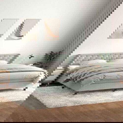 vidaXL Krevet s oprugama i madracem svjetlosivi 180x210 cm baršunasti Cijene