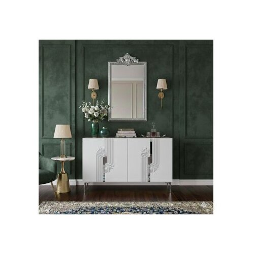 Hanah home konzola meyra 120 white silver Slike