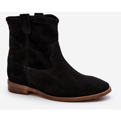 Zazoo 2326 Suede Women's Slip-On Boots Black Cene