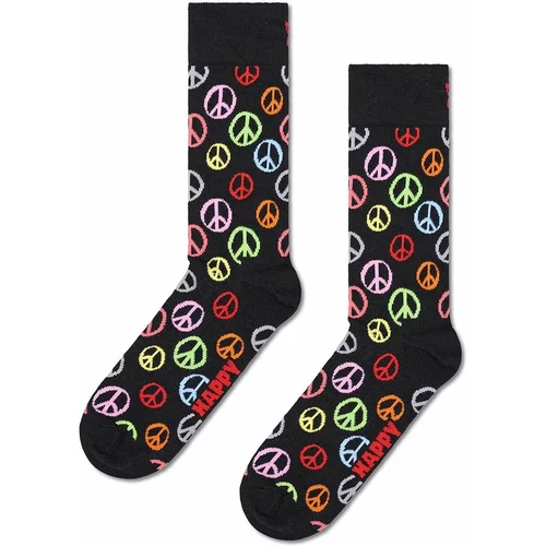 Happy Socks Nogavice Peace črna barva