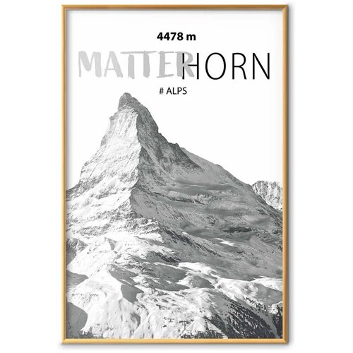  Plakat - The majestic Matterhorn mountain peak  crown of mountains  mountain landscape 29.7x42 Zlatni okvir Cijene