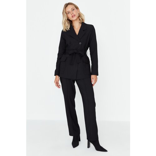 Trendyol Black Lacing Detailed Blazer Jacket Slike