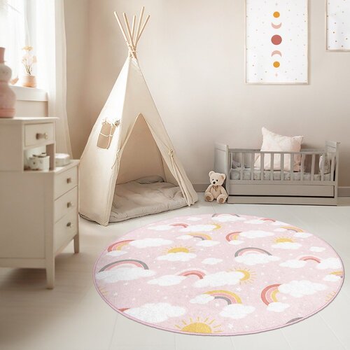 Mila Home Rožnata pralna otro&amp;scaron;ka preproga &amp;oslash;150 cm Rainbow World &amp;ndash; Slike