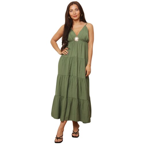 La Modeuse Dolge obleke 78676_P187265 Kaki Cene