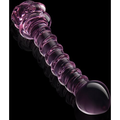DREAMTOYS Glaze Glass Rosebud Spiral G-Spot Dildo Pink Cene
