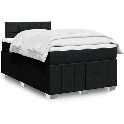 vidaXL Box spring postelja z vzmetnico črn 120x200 cm blago Cene
