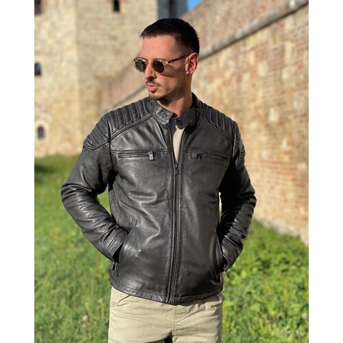 La Force Fashion mu&scaron;ka  invento kožna jakna nik - siva Cene