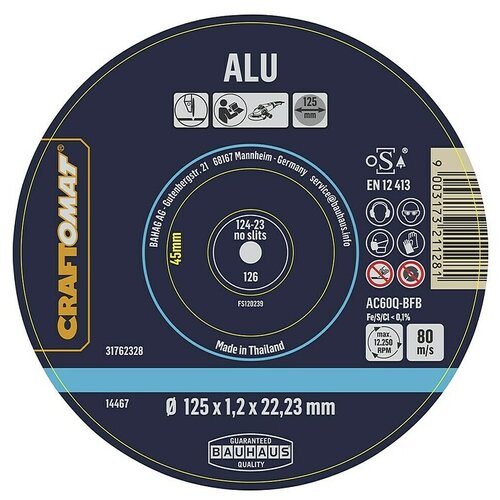 CRAFTOMAT Rezni disk AC60Q-BFB Multi (Prikladno za: Aluminij, Promjer rezne ploče: 125 mm, 1 Kom.) Slike