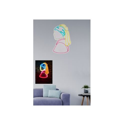 Wallity Girl With A Pearl Earring Pinky - Multicolor Multicolor Decorative Plastic Led Lighting Cene