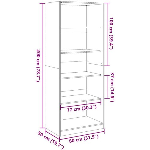VidaXL Ormar boja staro drvo 80 x 50 x 200 cm od konstruiranog drva Slike