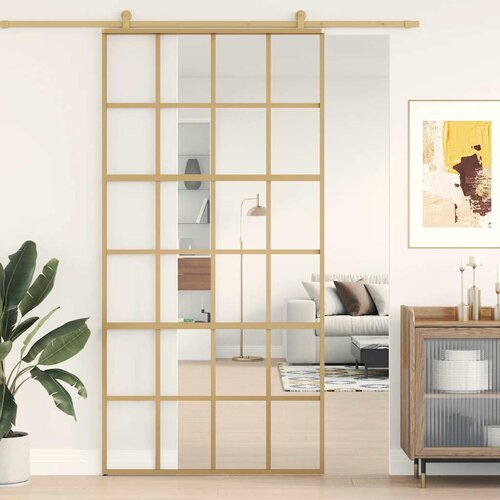  Klizna vrata zlatna 102,5x205 cm prozirno staklo ESG i aluminij Cijene