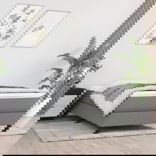 The Living Store Box spring postelja z vzmetnico temno siva 100x200 cm blago - Box Spring Postelja, (21520728) Slike