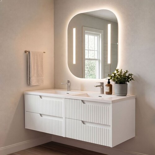 Skye Decor Set kupaonskih ormarića s umivaonikom i ogledalom, 2 dijela, bijela Cijene