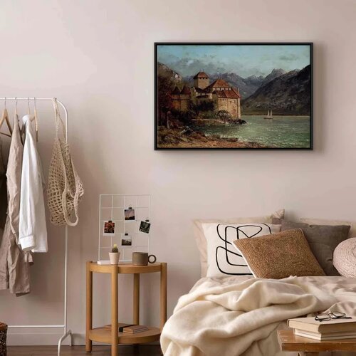  Slika - Gustave Courbet -Chillon Castle 120x80 U crnom drvenom okviru Slike