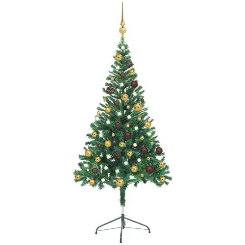  Umjetno božićno drvce LED s kuglicama 150 cm 380 grana