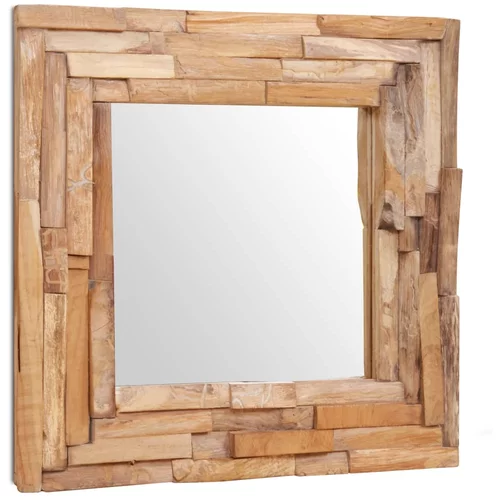 vidaXL Ukrasno Ogledalo od Tikovine 60x60 cm Kvadratno