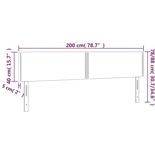  Uzglavlje crno 200x5x78/88 cm od tkanine Slike