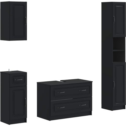  Set kupaonskih ormara od 4 dijela UTRECHT Crna Cijene