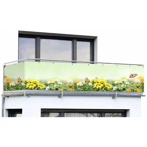 Maximex Žuto-zeleni plastičan balkonski zastor 500x85 cm Butterfly –