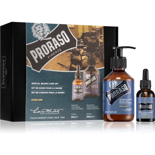 Proraso azur lime special beard care set darovni set šampon za bradu azur lime 200 ml + ulje za bradu azur lime 30 ml za muškarce Cijene