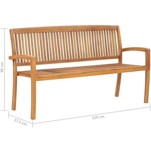  Složiva vrtna klupa za 3 osobe 159 cm od masivne tikovine Slike