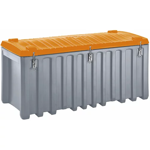 Cemo Univerzalna škatla iz polietilena, prostornina 750 l, nosilnost 400 kg, siva / oranžna