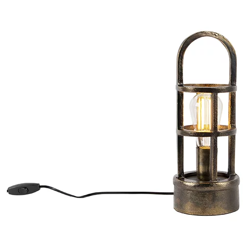 QAZQA Art Deco namizna svetilka bronasta 35 cm - Kevie