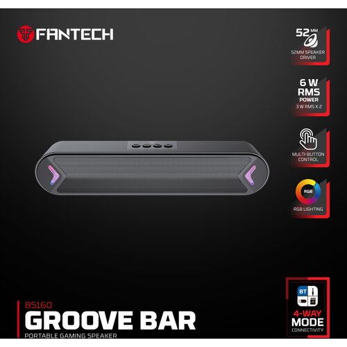 Fantech bluetooth zvucnik BS160 groove bar crni Cene