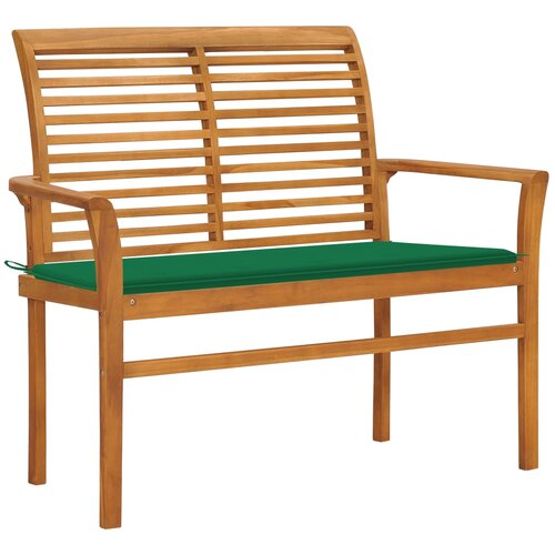  Klop z zeleno blazino 112 cm trdna tikovina Slike