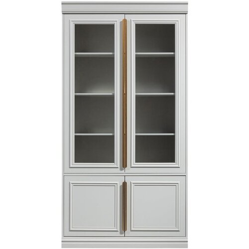 BePureHome Svetlo siva vitrina iz masivnega bora 110x215 cm Organize – Cene
