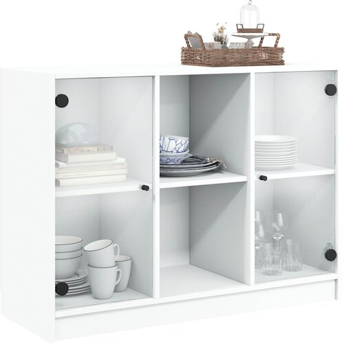  Komoda bijela 102x37x75,5 cm od konstruiranog drva Slike