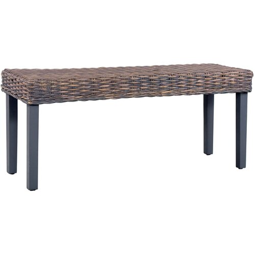 vidaXL Klop 110 cm siv naraven kubu ratan in trden mangov les, (20770494) Cene