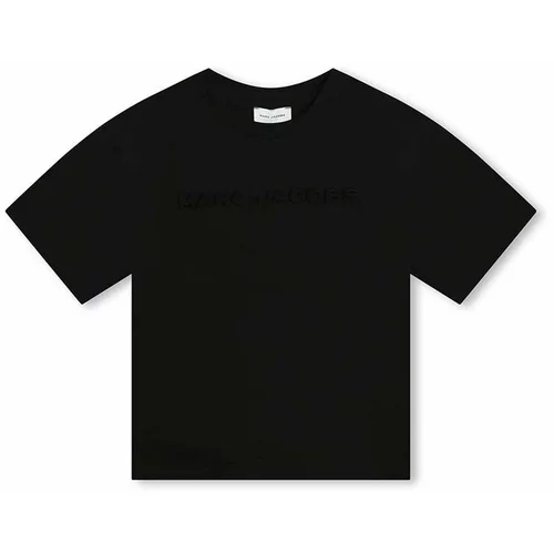 Marc Jacobs Otroška bombažna kratka majica črna barva