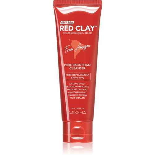 MISSHA Amazon Red Clay™ pjena za dubinsko čišćenje s glinom 120 ml